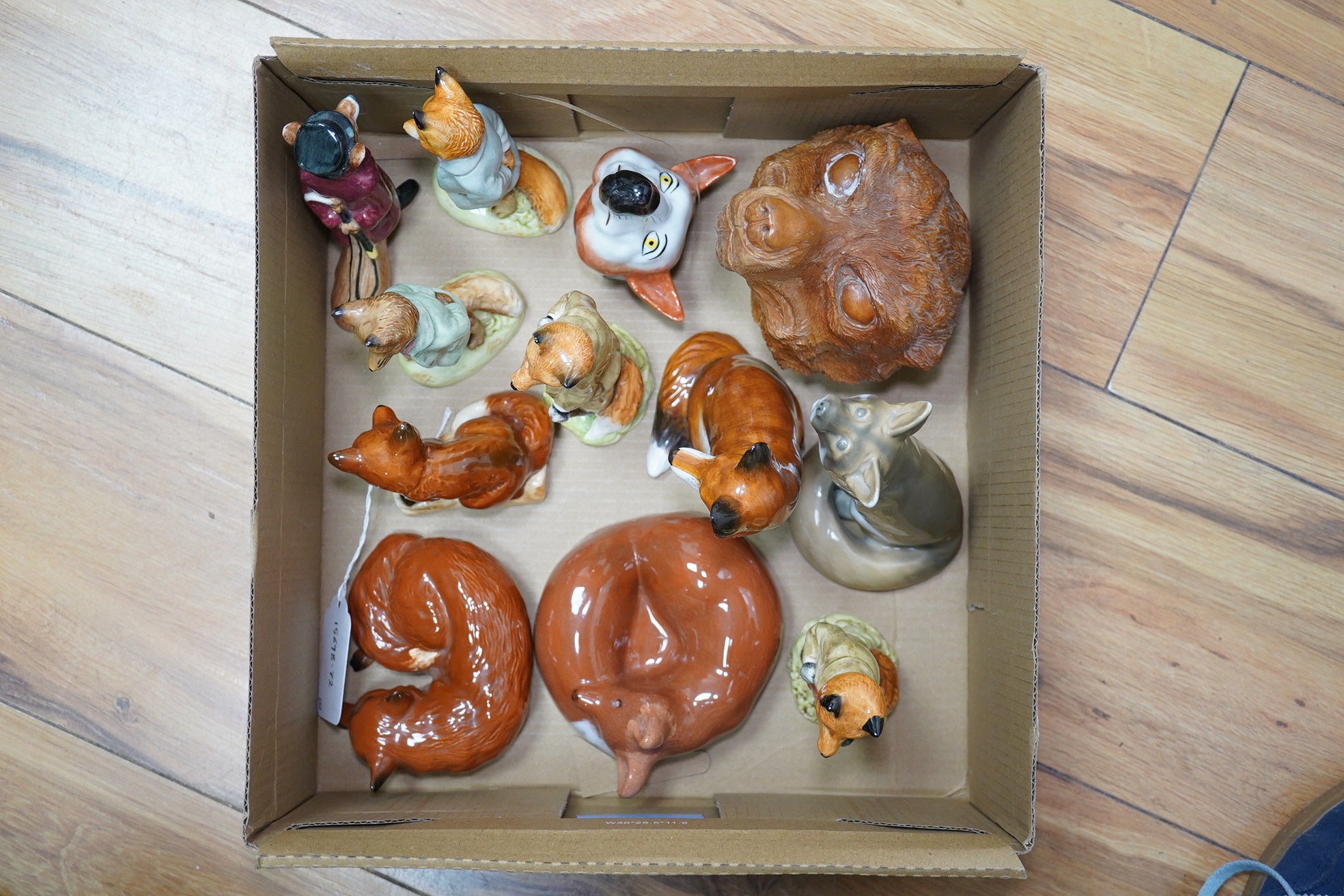 A group of various ‘fox’ models to include Royal Albert, Beswick, Beatrix Potter, Royal Doulton, Copenhagen, Goebel, etc. Condition - mostly good
